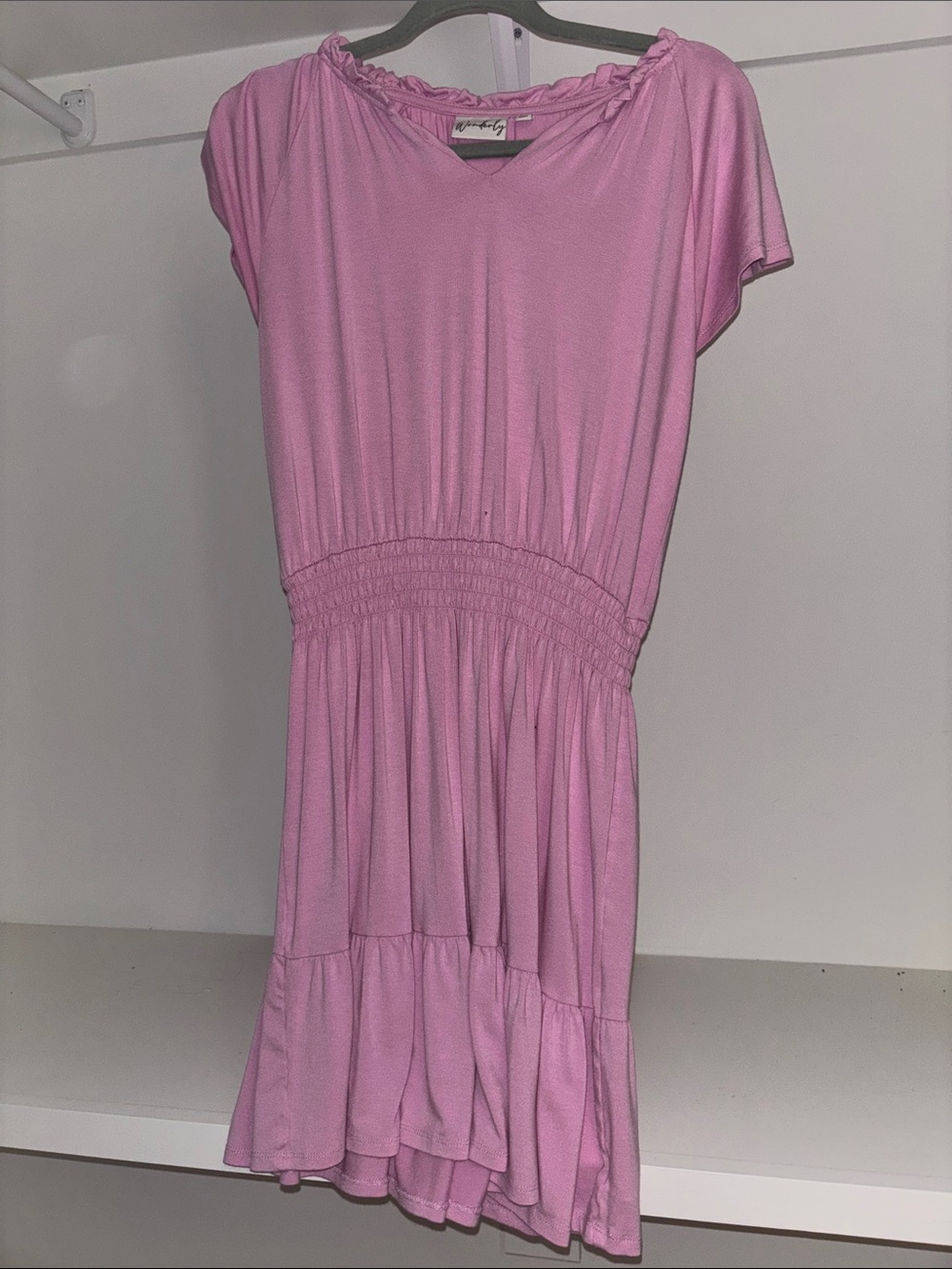Wonderly Ruffled Dress - Lilac Pink